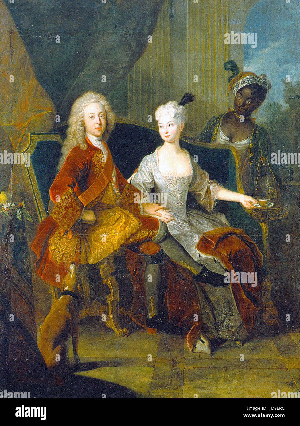 Antoine Pesne - Porträt Kronprinz Friedrich Ludwig W rttemberg seiner Frau Henriette Marie C 1716 Stockfoto