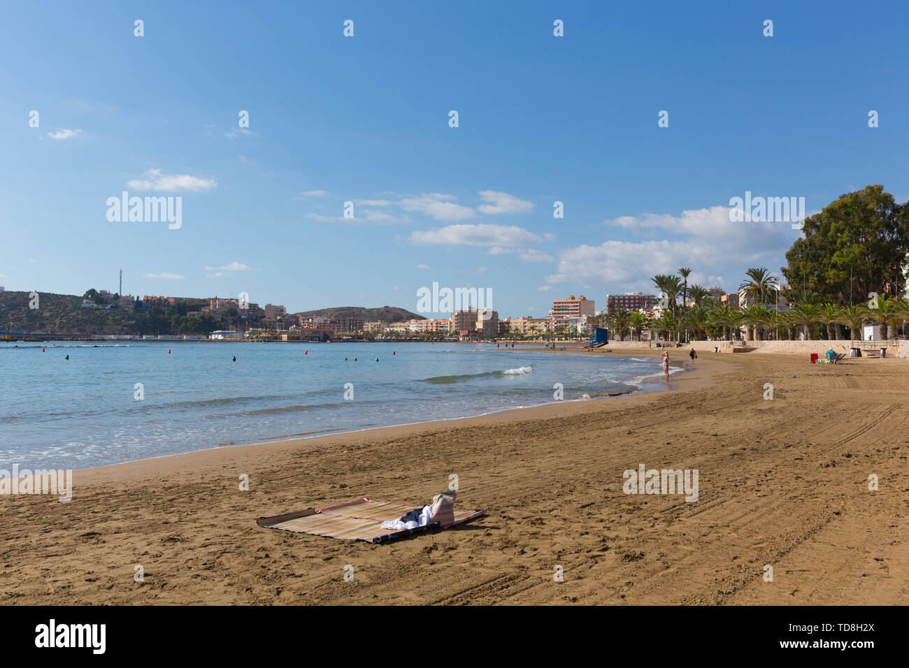 Playa de Rihuete einer der Strände in Puerto de Mazarron Murcia, Spanien Stockfoto