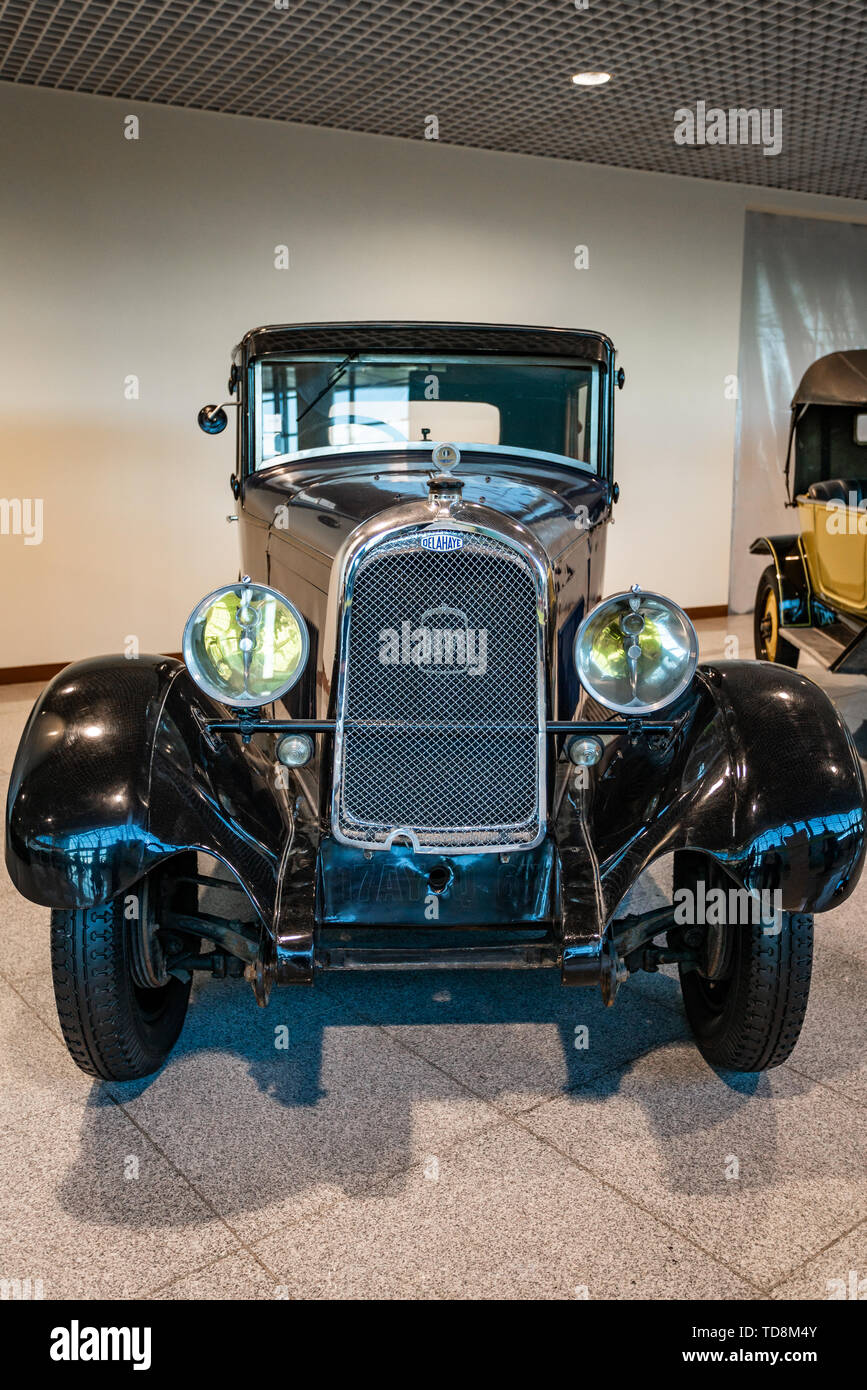 Moskau, Russland - 27. MAI 2019: Delahaye Oldtimer 1929 an die kostenlose Ausstellung im Flughafen Moskau Domodedovo Stockfoto