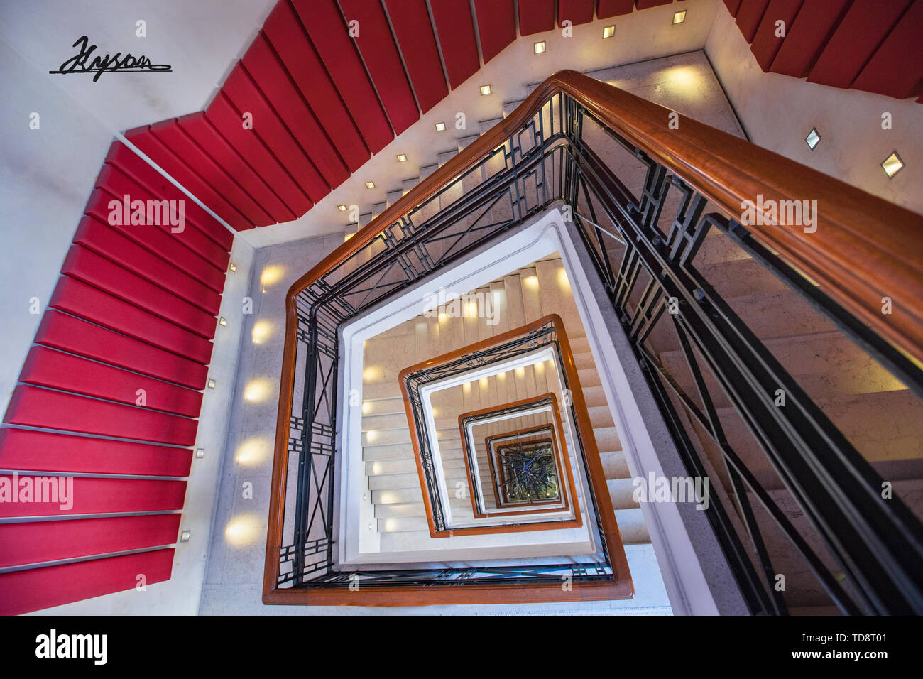 Architektur, Interieur, modernen, kommerziellen, Design (Dekorative), Schritte, moderne, Innenausbau, Fenster, Haus, Luxus, Zimmer, Holz, Bau, Wendeltreppe, Stockfoto