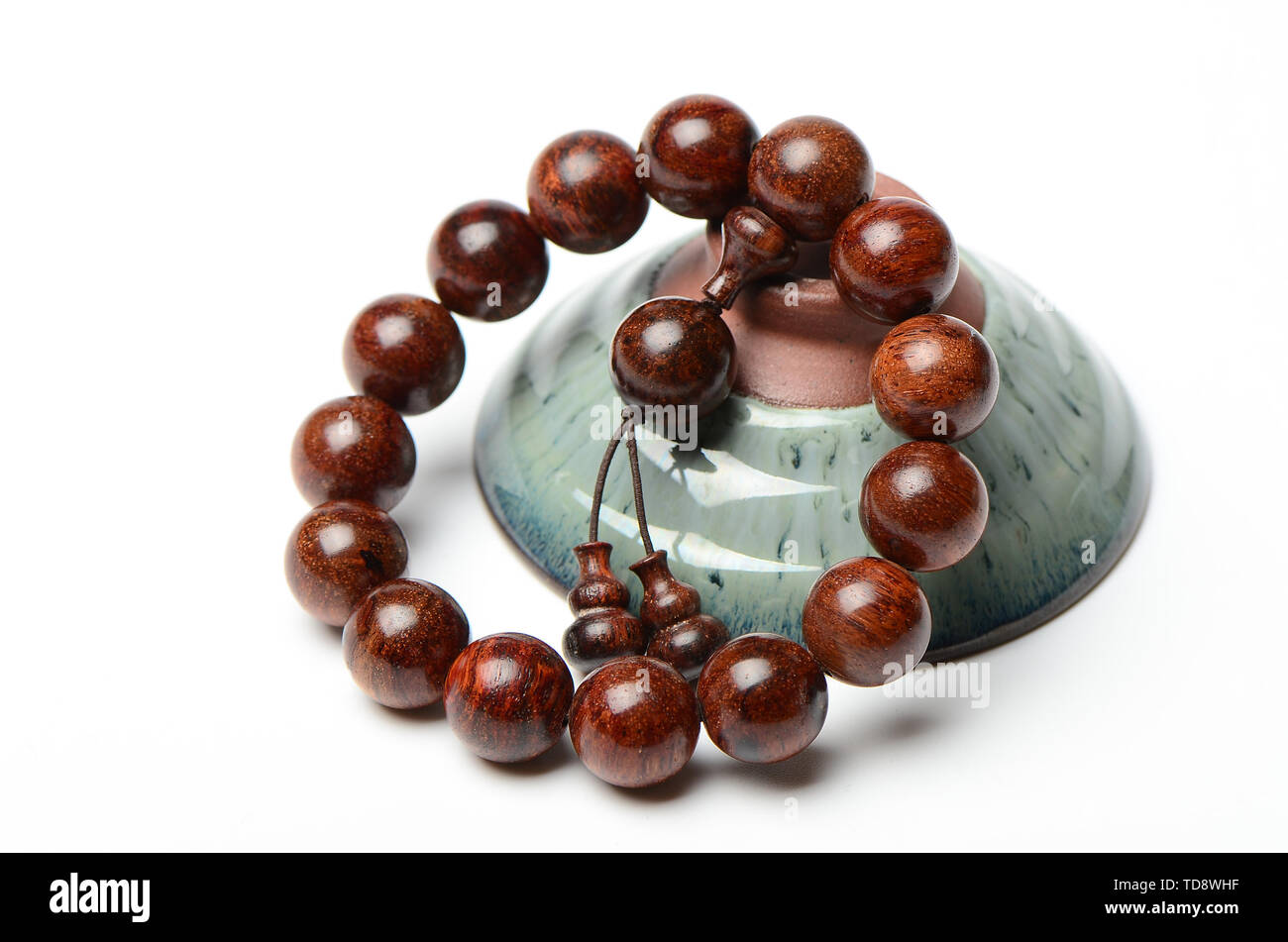 Palisander willow Hainan Huanghua birne Buddha Raupe handstring Stockfoto