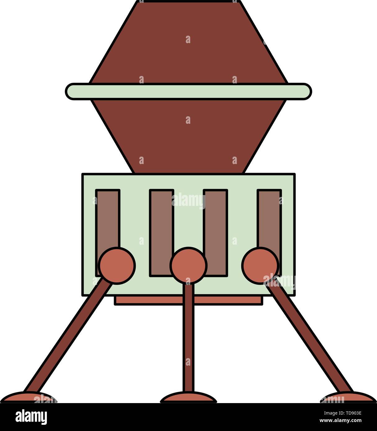 Raumschiff vertical take off position Symbol isoliert Stock Vektor