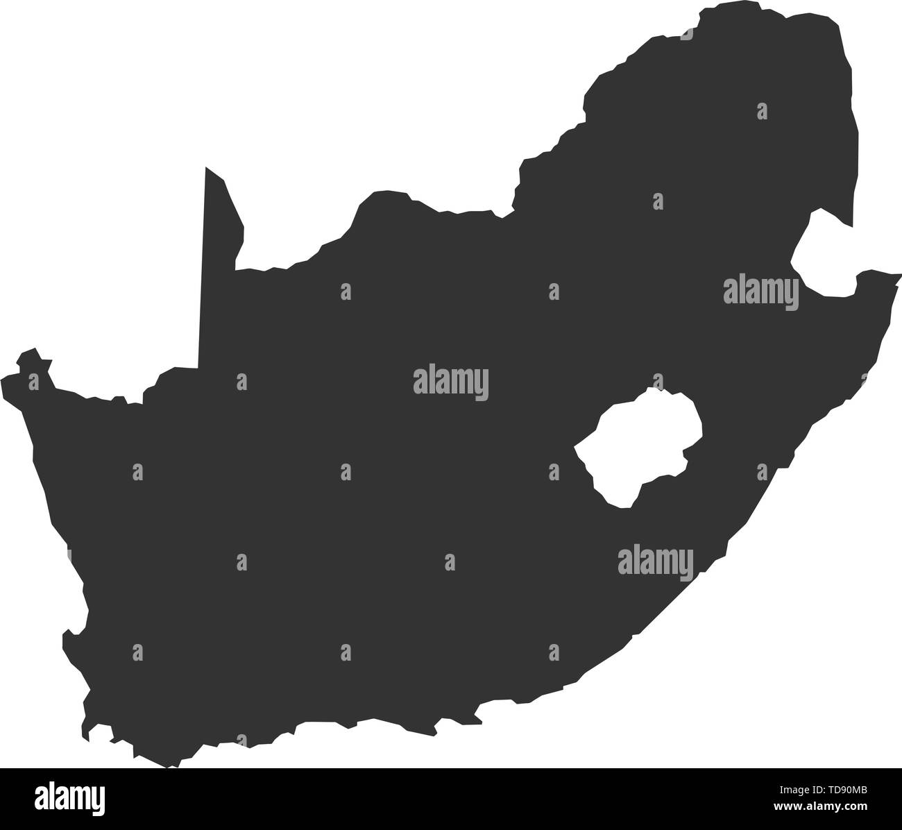 Vektor Südafrika Karte auf weißem Hintergrund Stock Vektor
