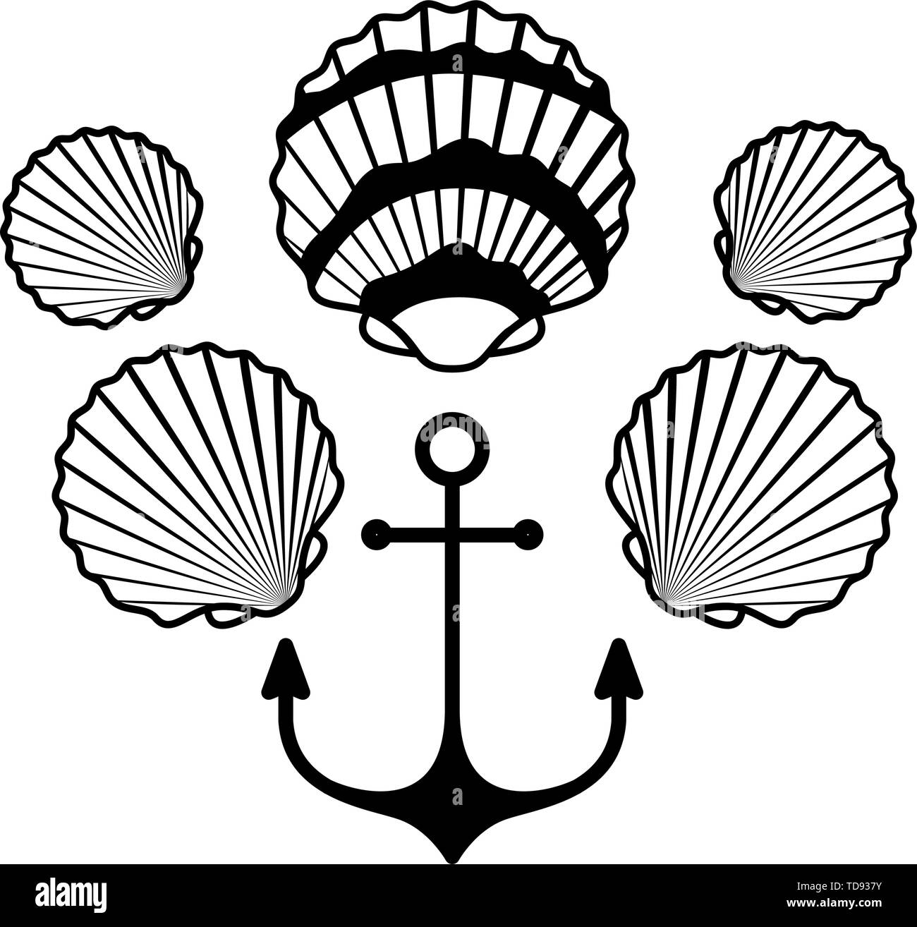 Anker Silhouette Auf Weissem Hintergrund Stock Vektorgrafik Alamy