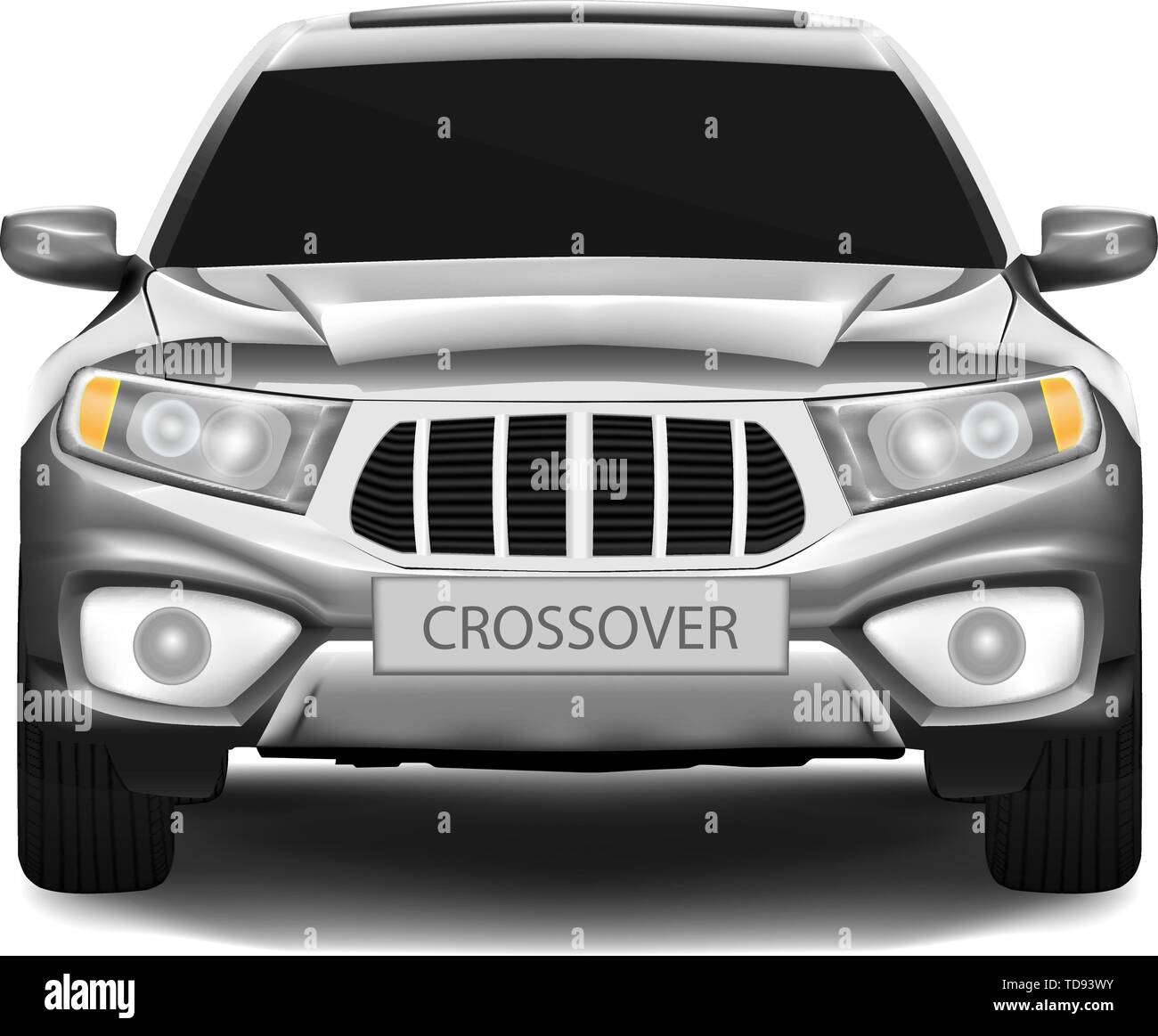 Dunkel-Silber crossover Auto auf weißem Hintergrund Stock Vektor