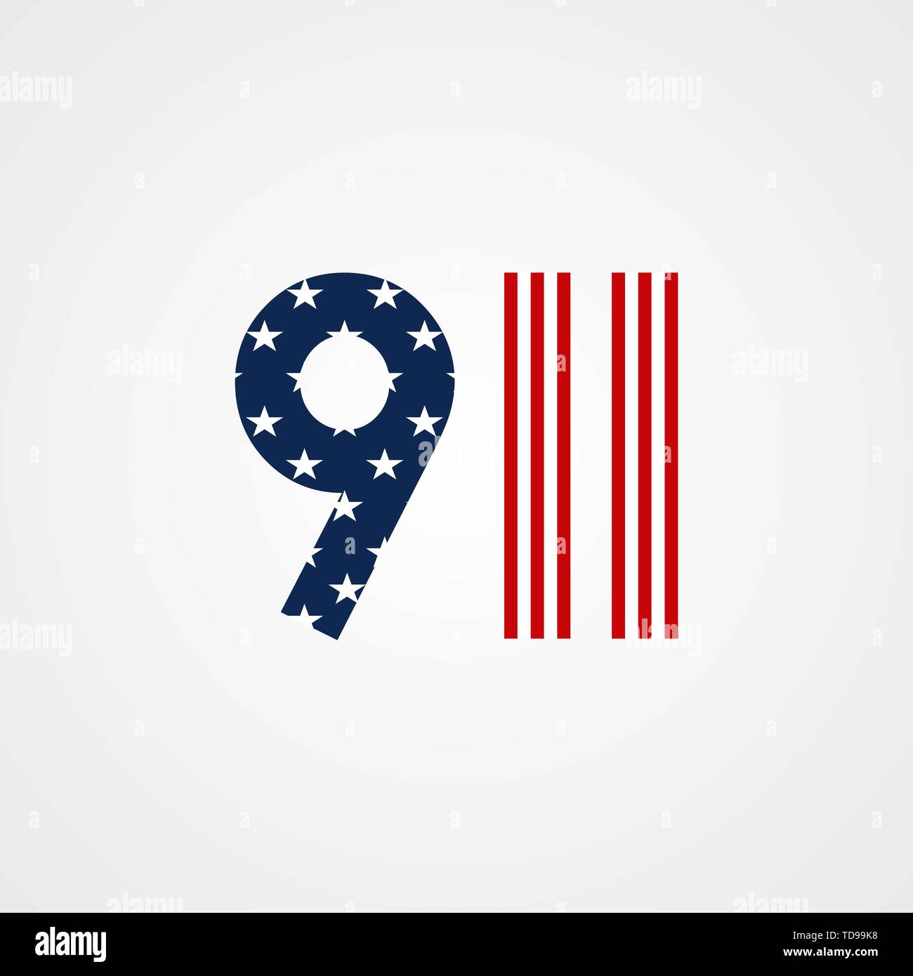 Patriot Tag unterzeichnen. 9.11 In den usa Flagge Stil dekoriert Stock Vektor