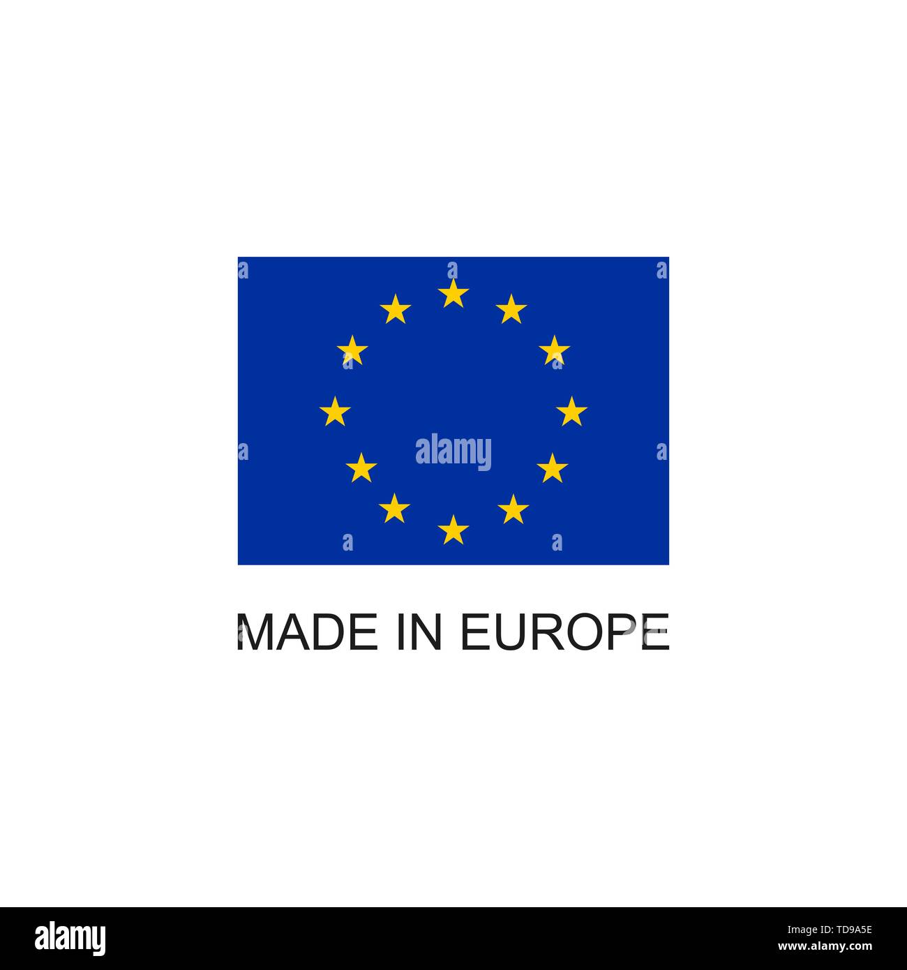 In Europa Schild mit Flagge Symbol Stock Vektor