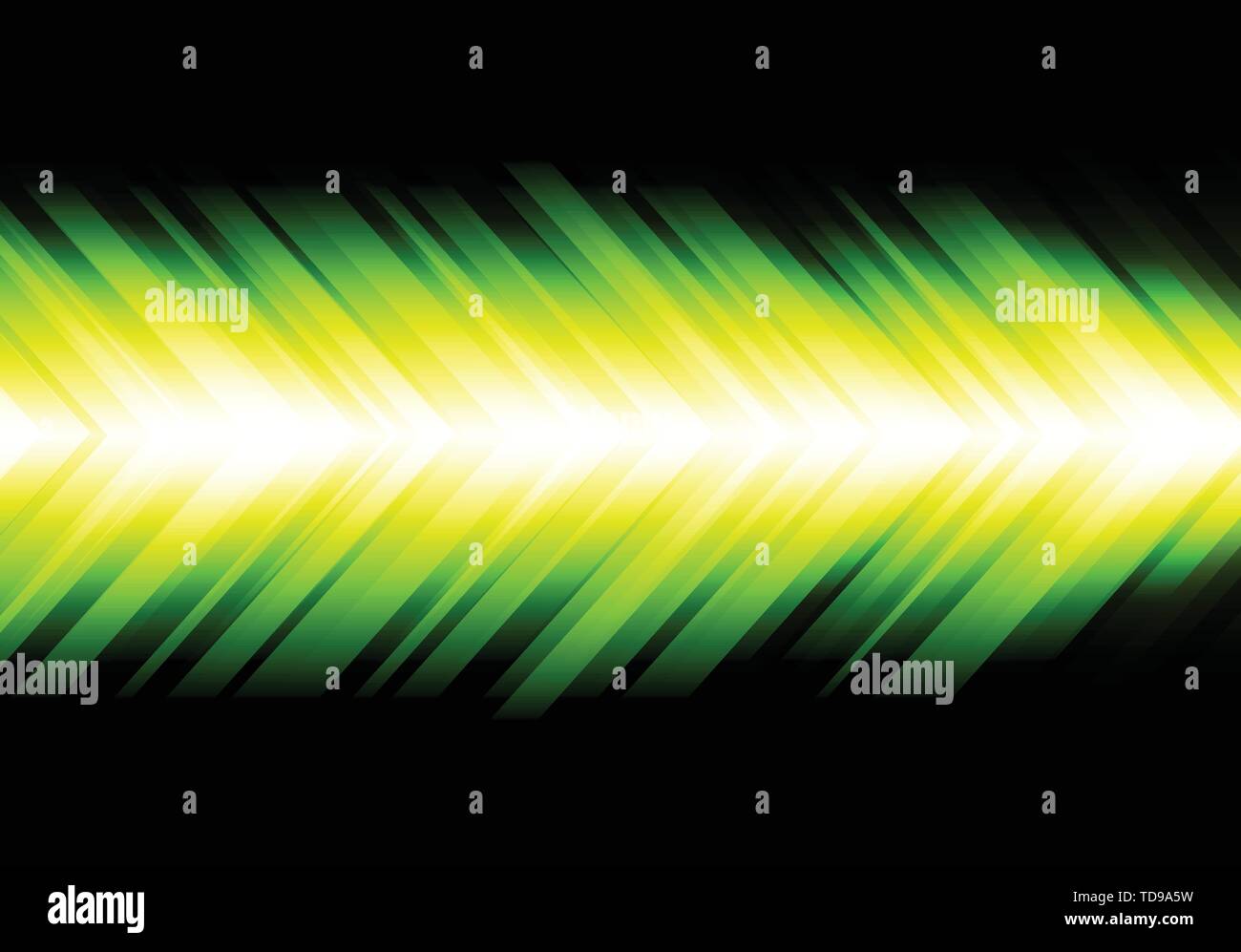 Abstrakte grünes Licht Geschwindigkeit Richtung Pfeil auf schwarzem Design moderne futuristischen Technologie Hintergrund Vector Illustration. Stock Vektor