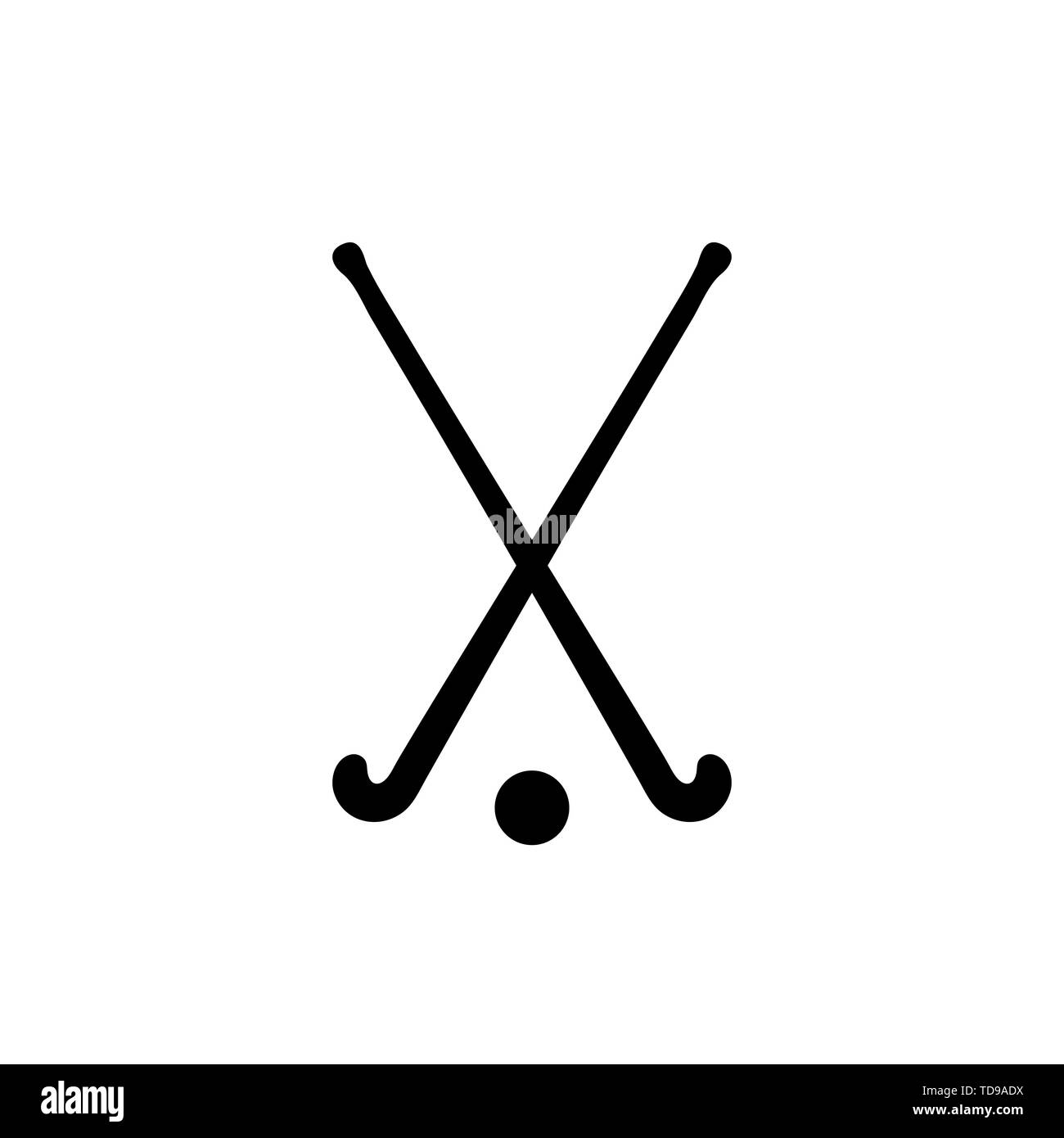 Hockey Stick Symbol auf weißem zurück Stock Vektor