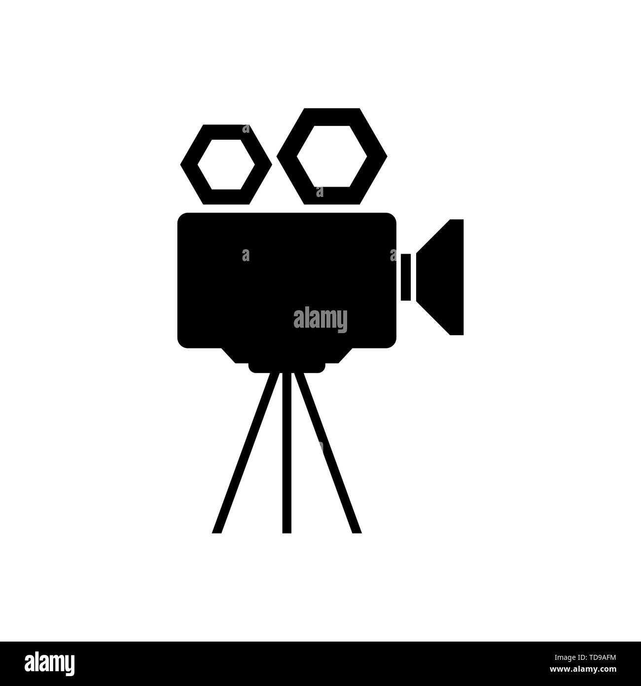 Retro Kamera Symbol auf weißem Hintergrund Stock Vektor