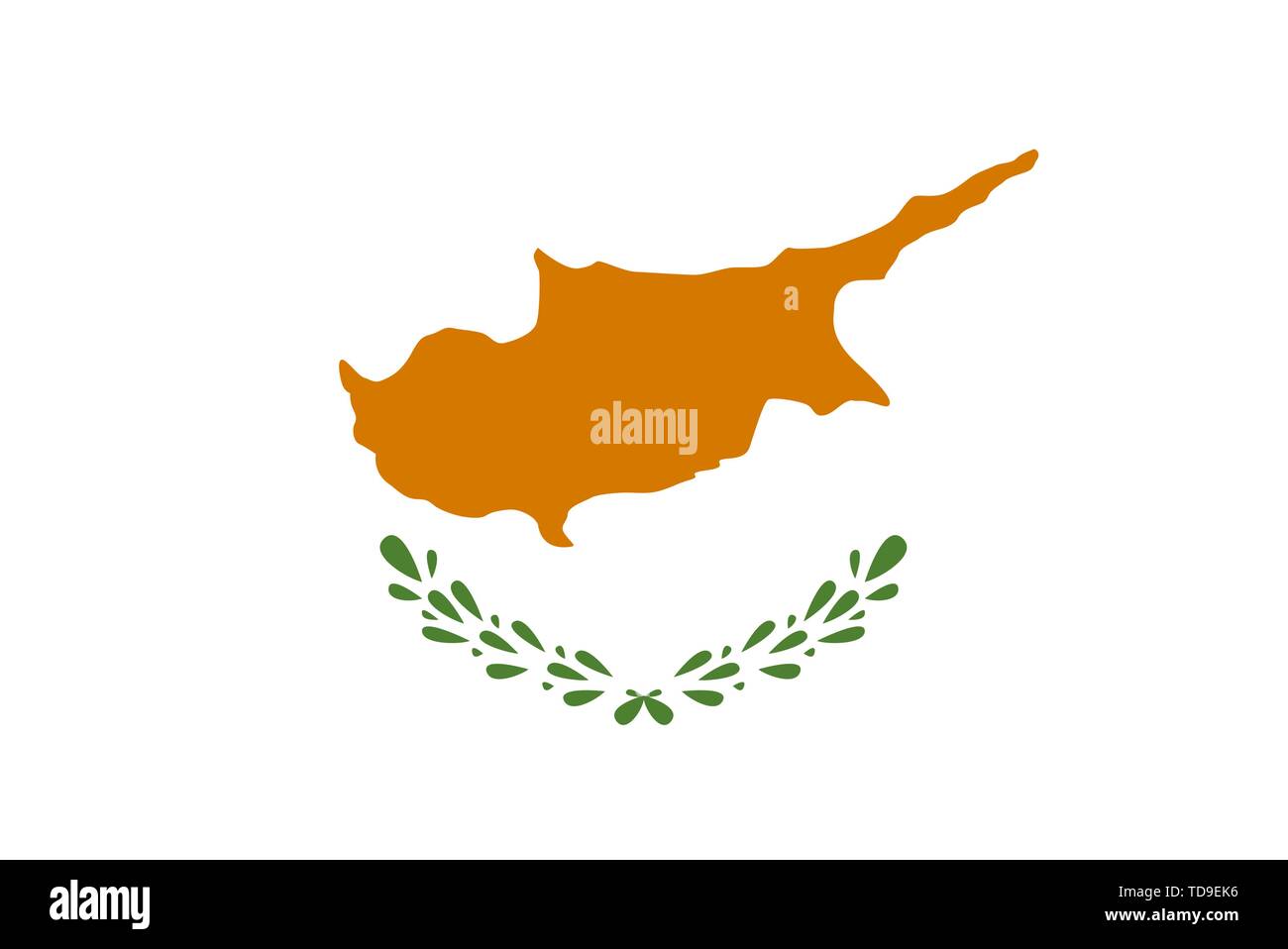 Flagge Zypern offiziell die Republik Zypern Insel im östlichen Mittelmeer Stock Vektor