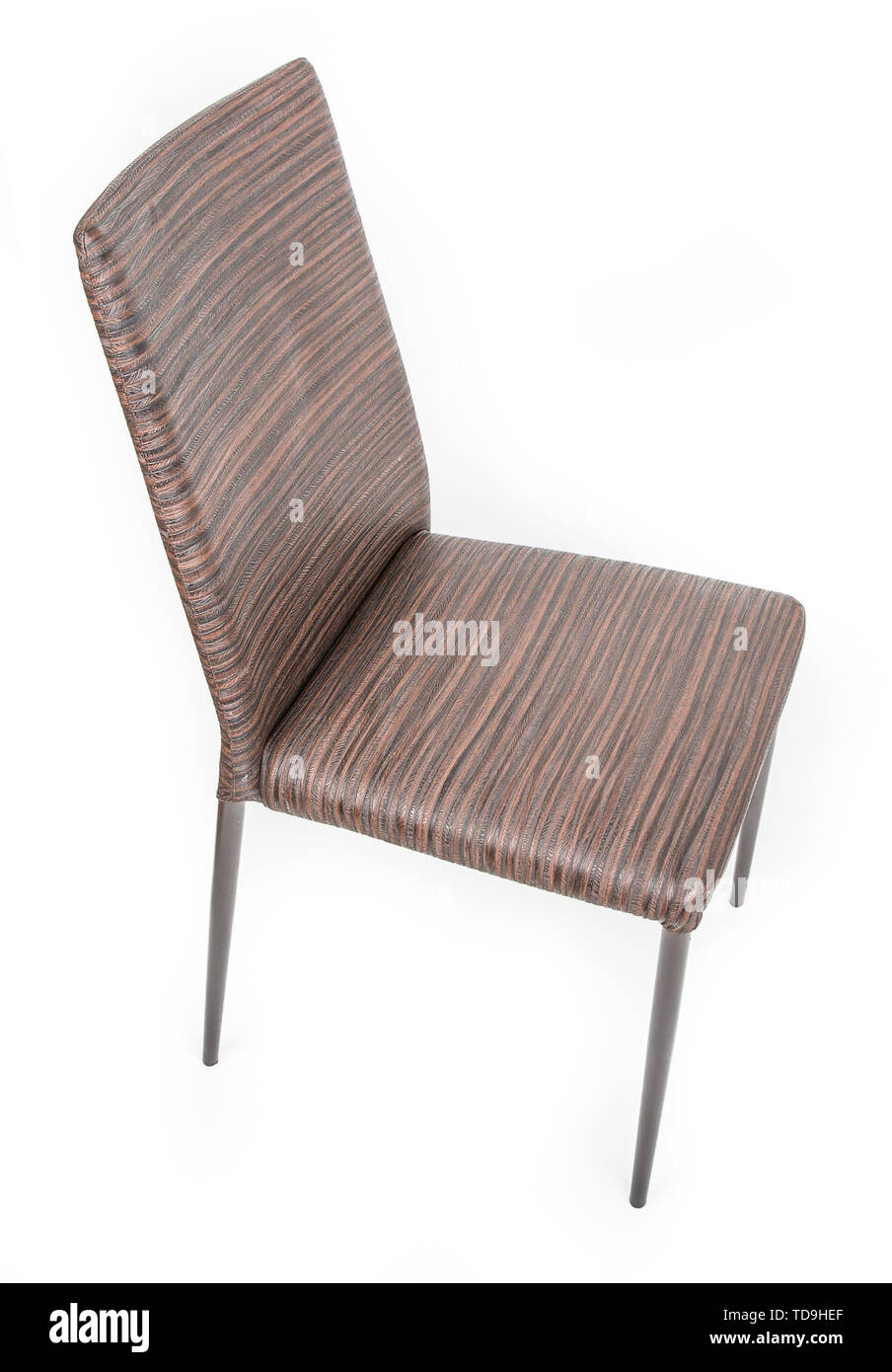 Braun Stuhl isoliert auf weißem Stockfoto