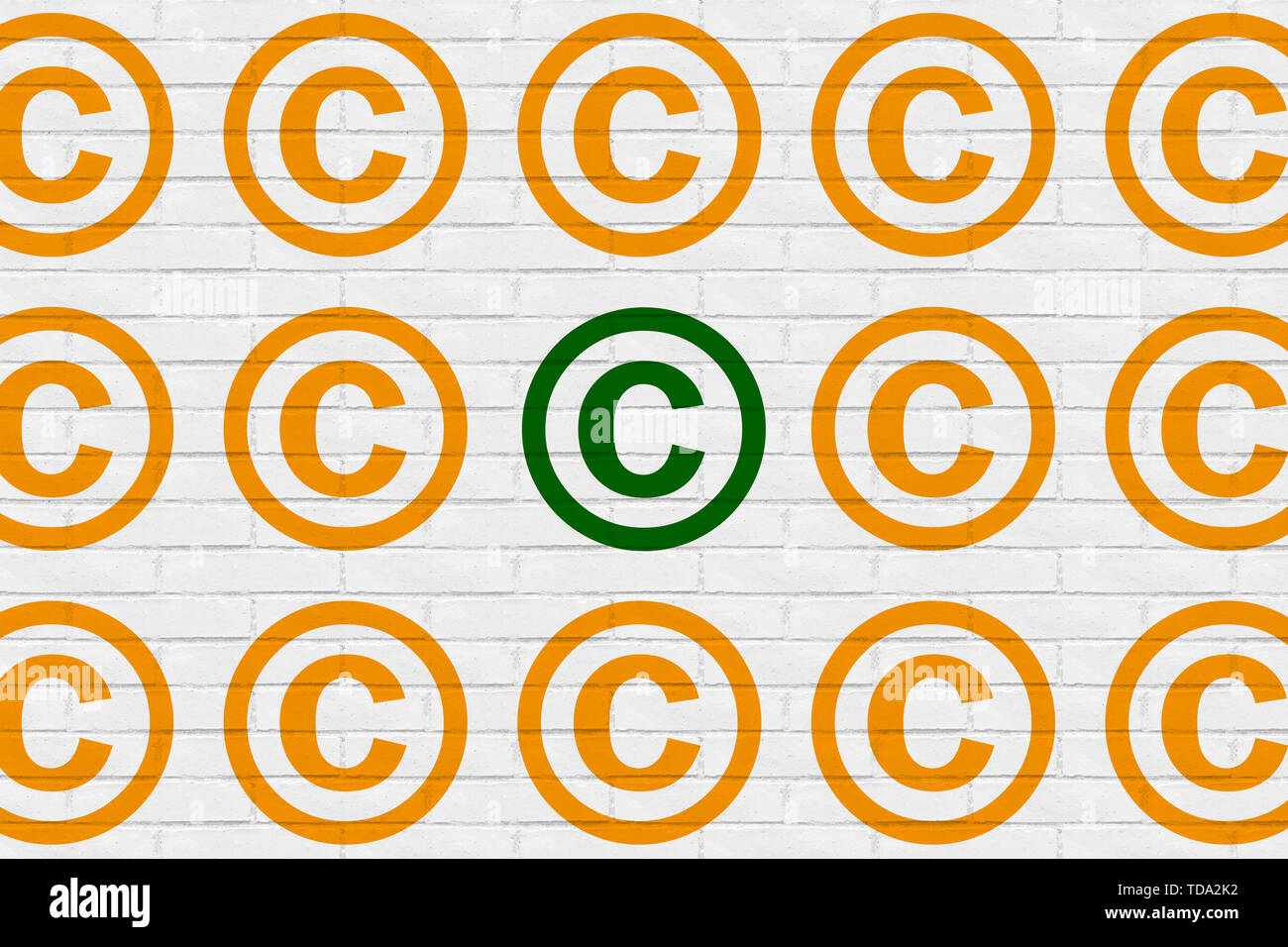 Copyright Symbol an der Wand geschrieben Stockfoto
