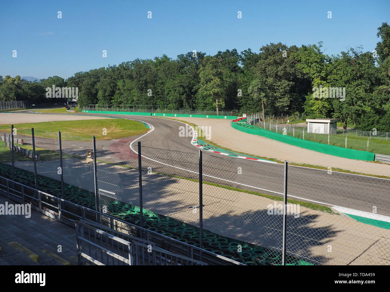 Die Autodromo Nazionale Monza, Ascari Varianten. Strecke in der Nähe der Stadt Monza, nördlich von Mailand, in Italien. Stockfoto