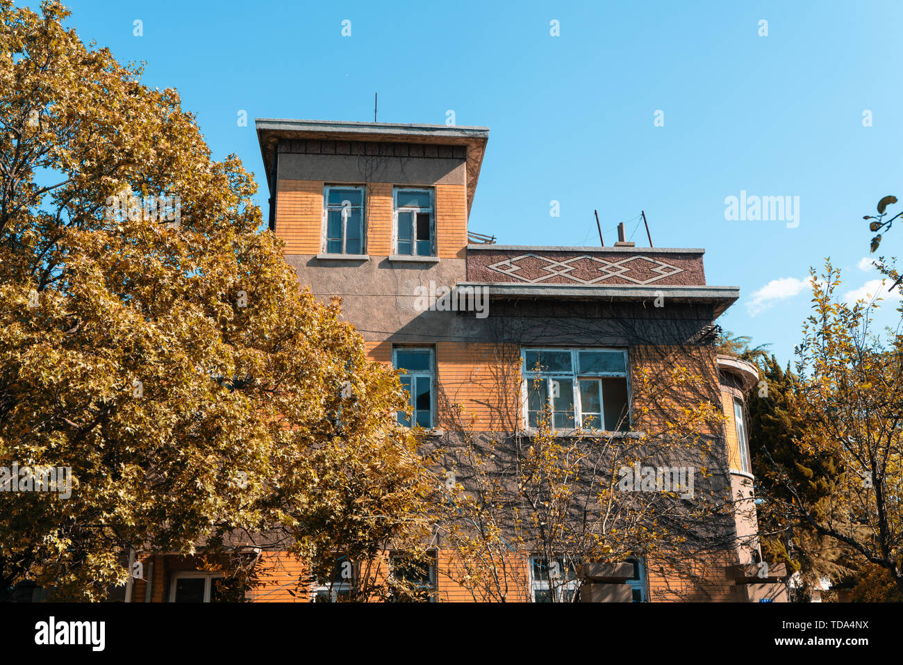 Herbstlandschaft der Ba Daiguan, Qingdao, Provinz Shandong Stockfoto