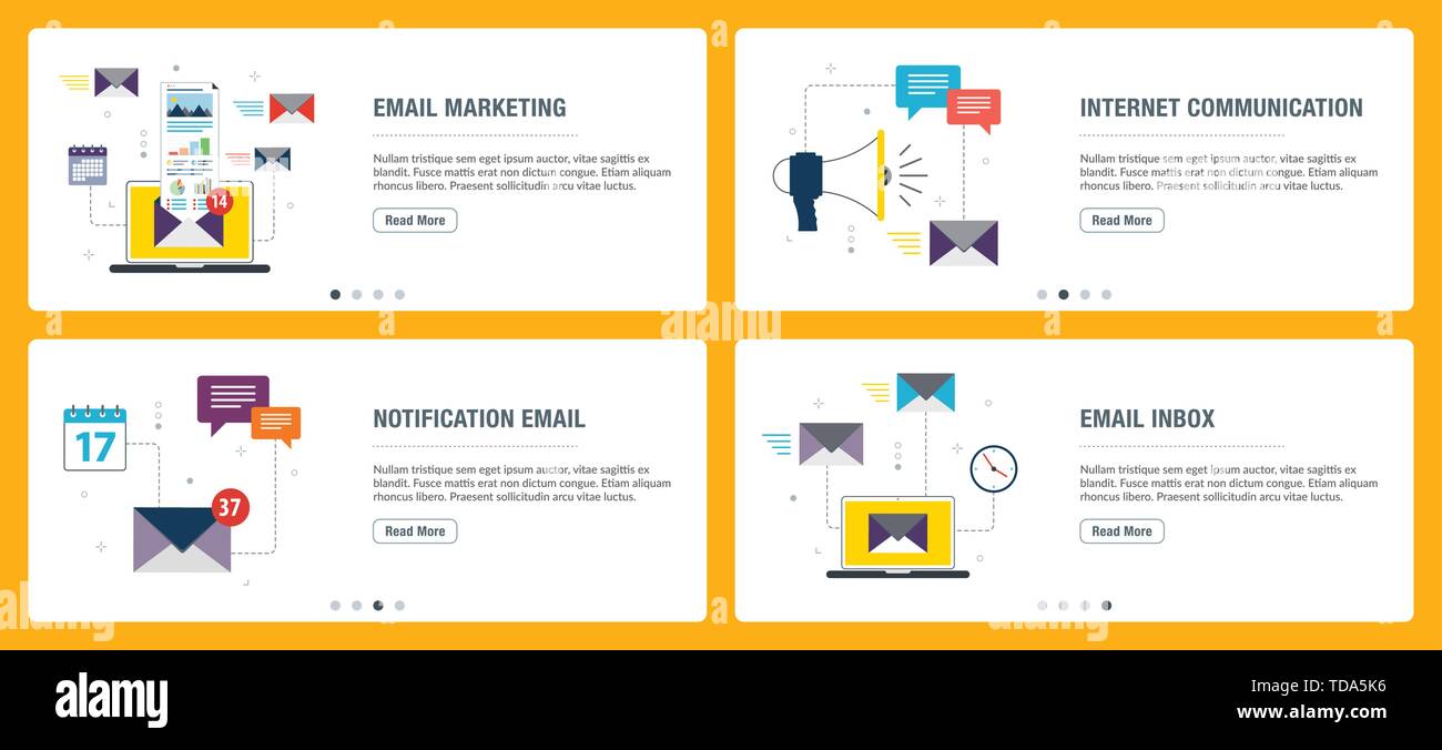 Vektor Einrichten Der Vertikalen Web Banner Mit E Mail Marketing