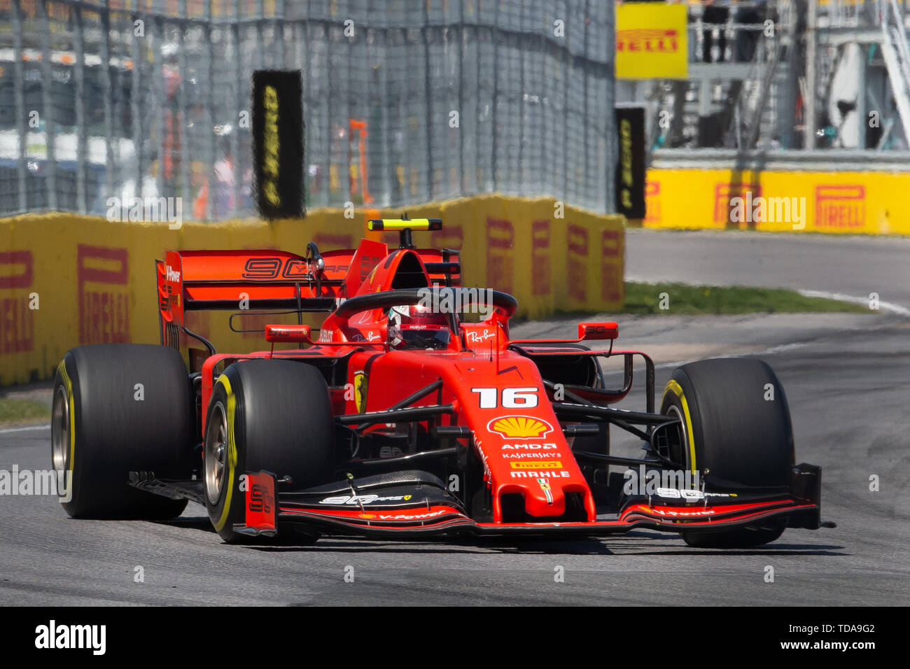 Juni 09, 2019: Scuderia Ferrari Fahrer Charles Leclerc (16) von Monaco dritte Plätze während der Formel Eins Grand Prix in Montreal, Circuit Gilles Villeneuve in Montreal, Quebec, Kanada Daniel Lea/CSM Stockfoto