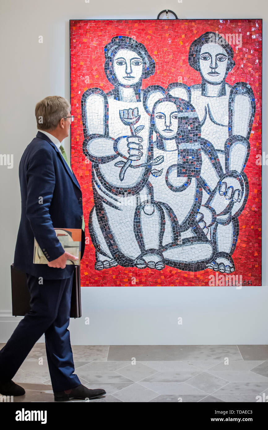 London, Großbritannien. 14. Juni 2019. Les Trois femmes nach Fernand Leger, est £ 180-250.000 - Impressionist & Modern Art Abend und Moderne und nach dem Krieg die britische Kunst bei Sotheby's in London. Die Auktionen werden am 18. und 19. Juni stattfinden. Credit: Guy Bell/Alamy leben Nachrichten Stockfoto