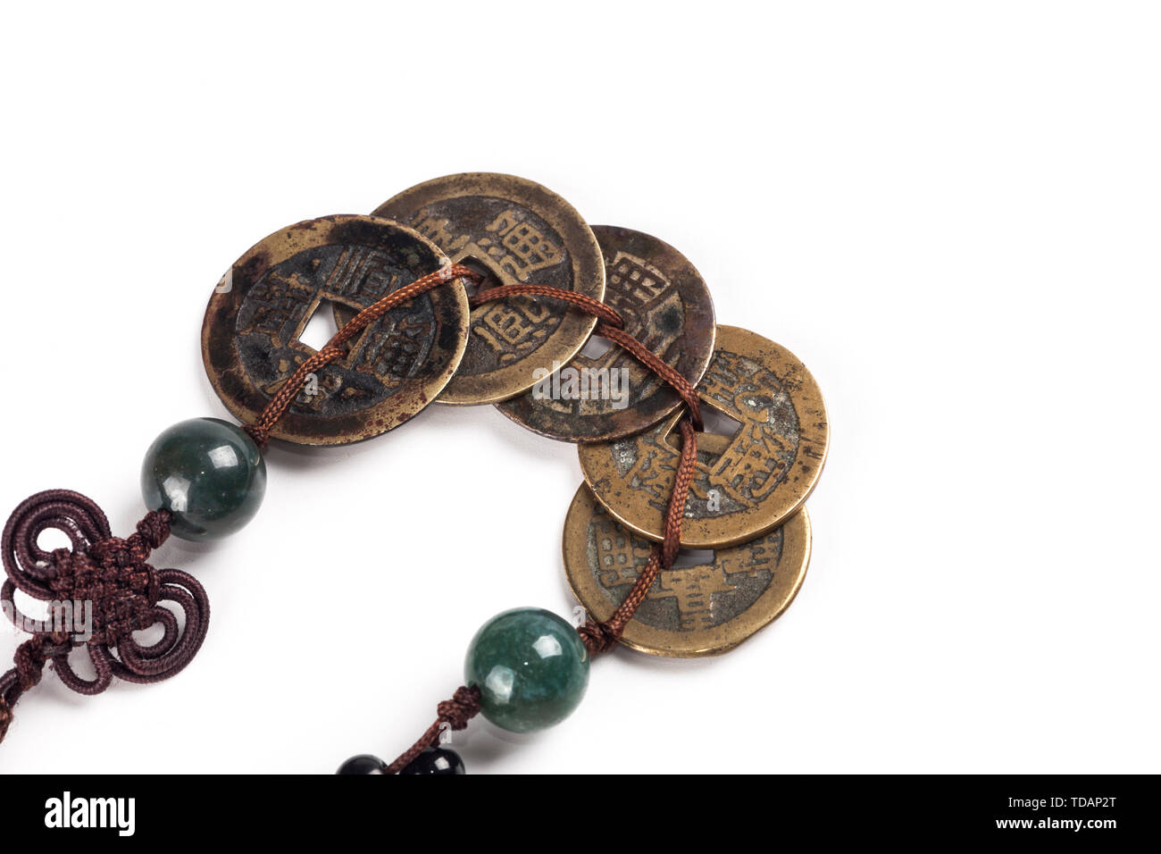 Fünf Kaiser, Geld, Kupfer, hängende Ornamente. Stockfoto