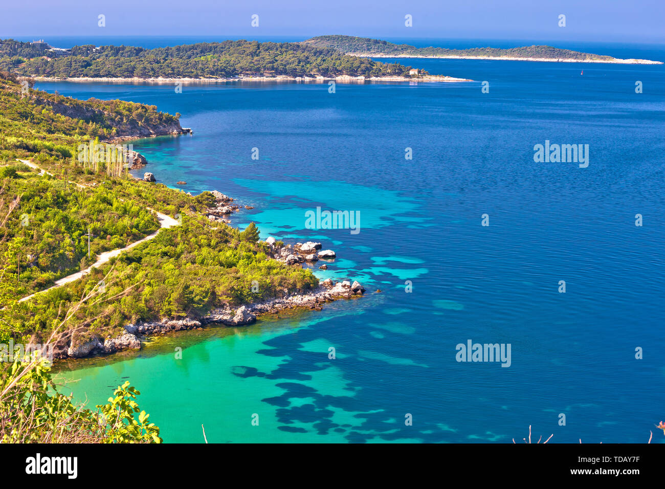 Dubrovnik Archipel Küste, in der Nähe von Cavtat und Konavle Region von Dalmatien, Kroatien Stockfoto