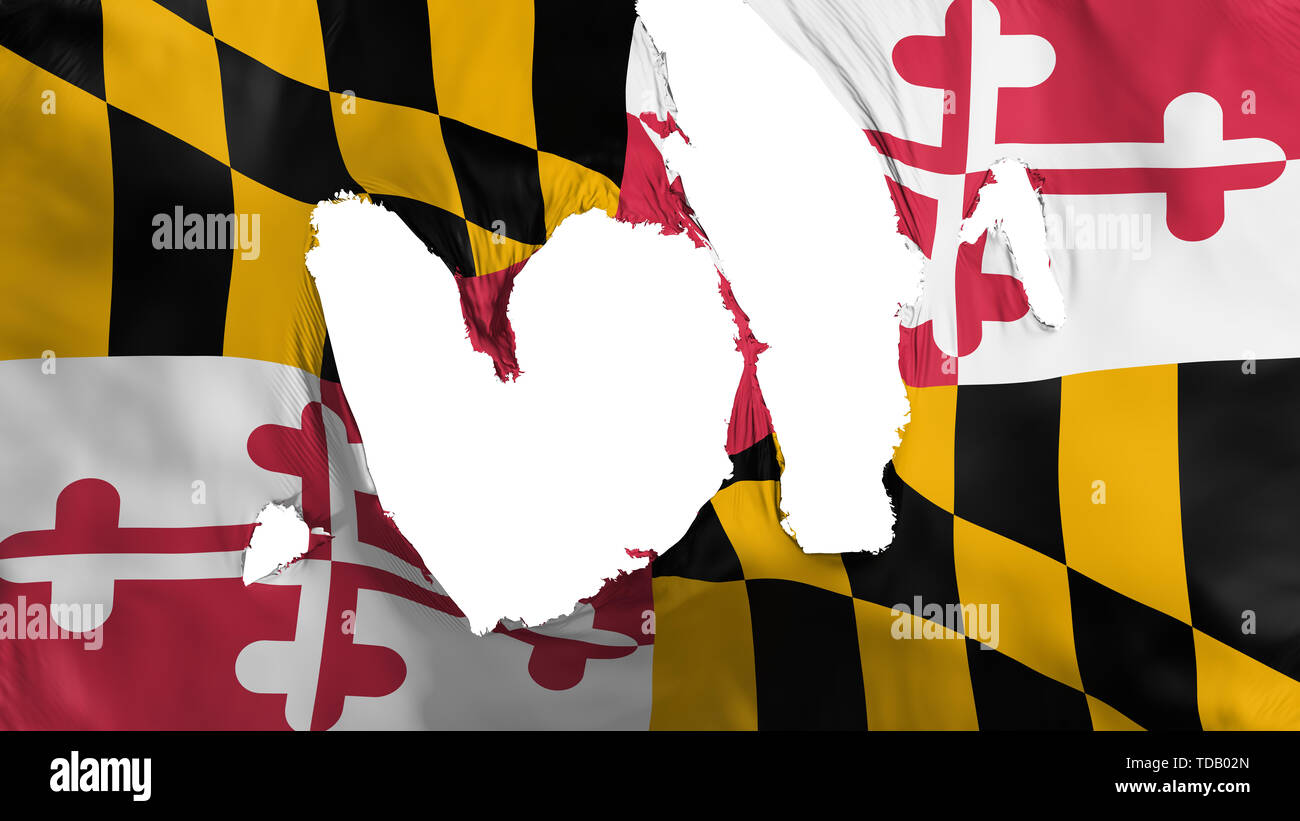 Ragged Maryland State Flag Stockfoto