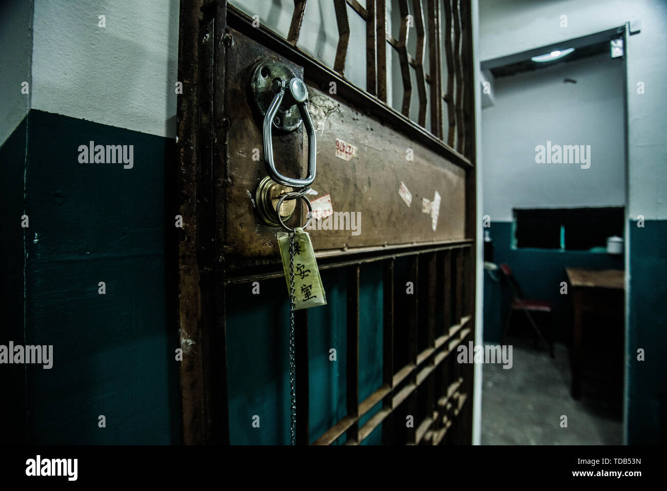 Horror haunted House, Krankenhaus-themed Secret Room Escape. Stockfoto