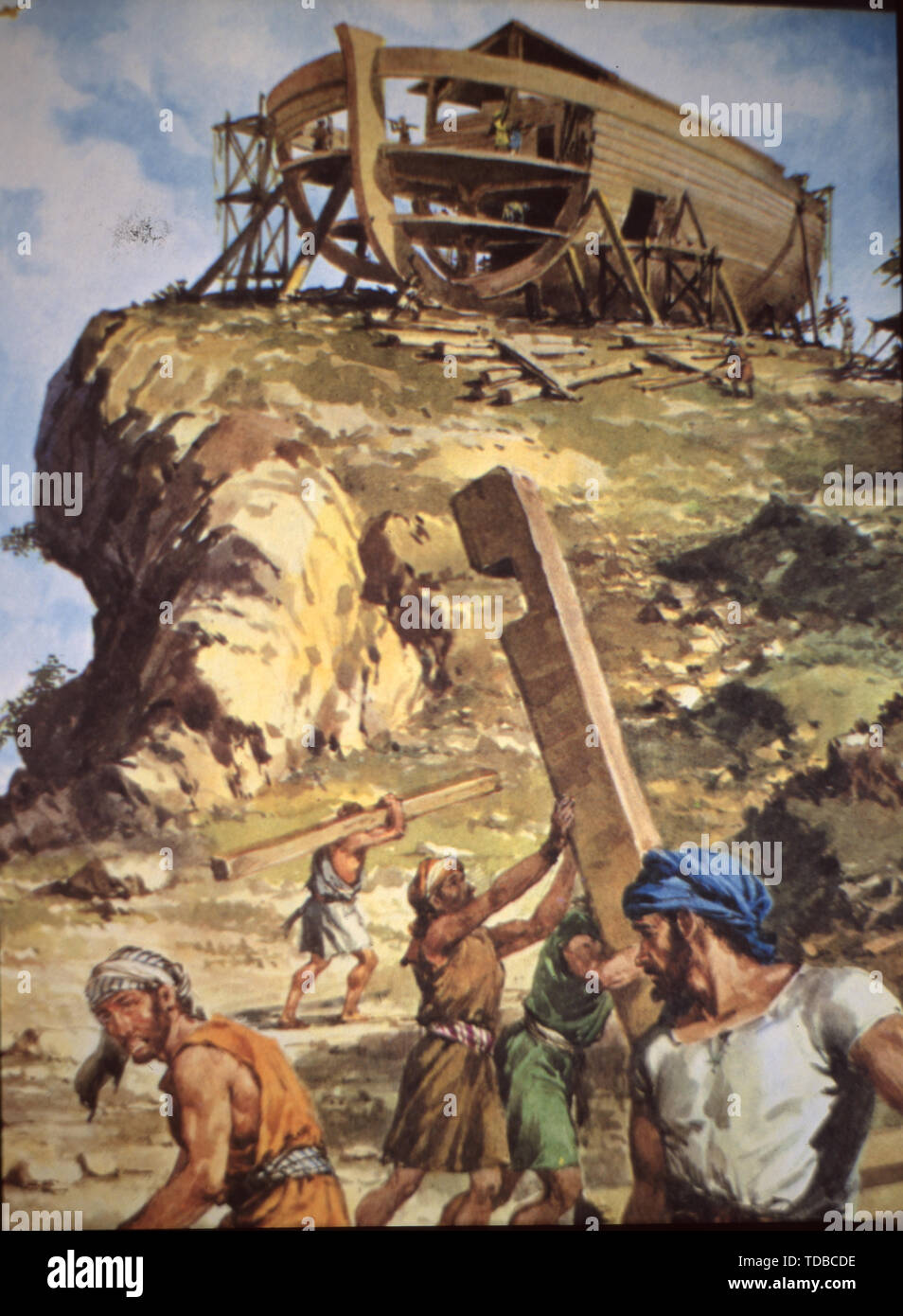 Abbildung Aus Der Bibel Genesis 6 14 Der Bau Der Arche Noah Stockfotografie Alamy