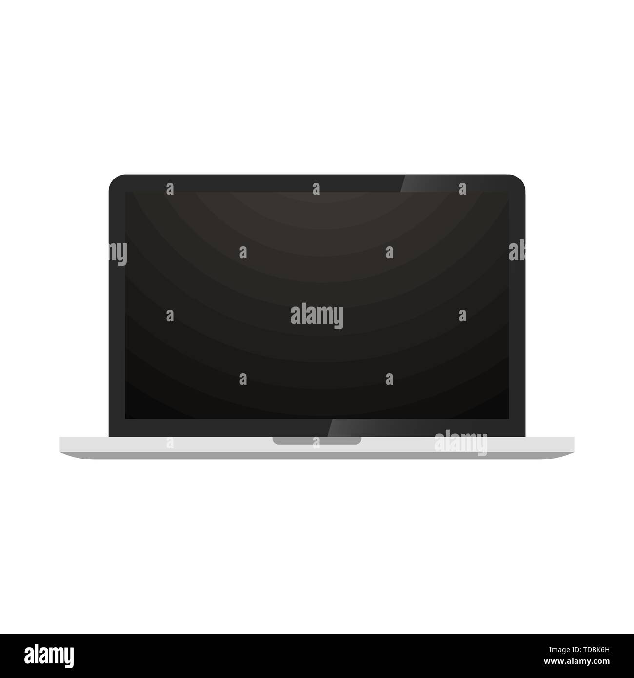 Realistische Laptop mit schwarzen Bildschirm. Vektor Stock Vektor