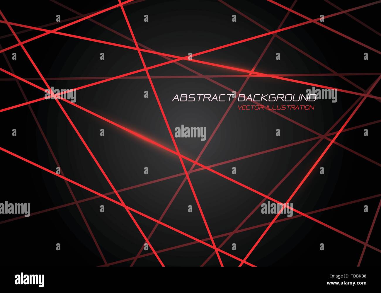 Abstrakte rote Linie Licht Laser überschneiden sich auf dunkelgrau Design moderne Technologie futuristischen Hintergrund Vector Illustration. Stock Vektor