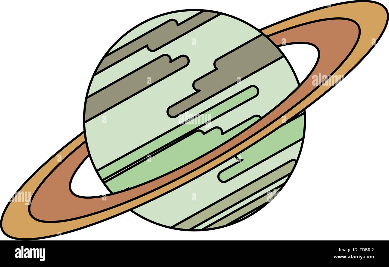 Saturn milkyway Planeten isoliert Symbol Stock Vektor