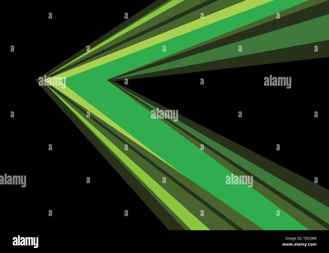 Geschwindigkeit Richtung abstrakte grüner Pfeil auf schwarzem Design moderne futuristischen Hintergrund Vector Illustration. Stock Vektor
