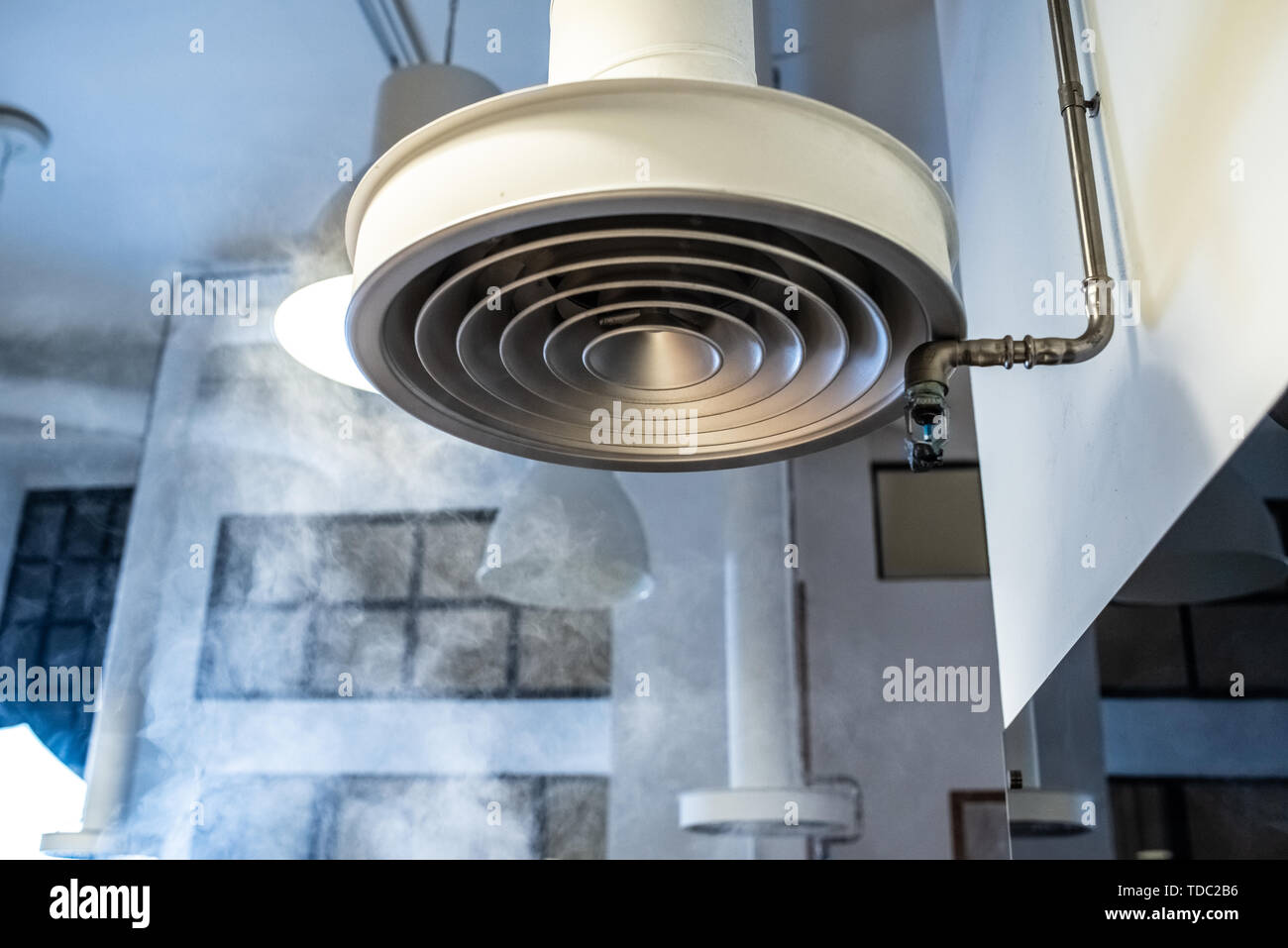 Rauch Dunstabzugshaube in einem industriellen Küche. Stockfoto