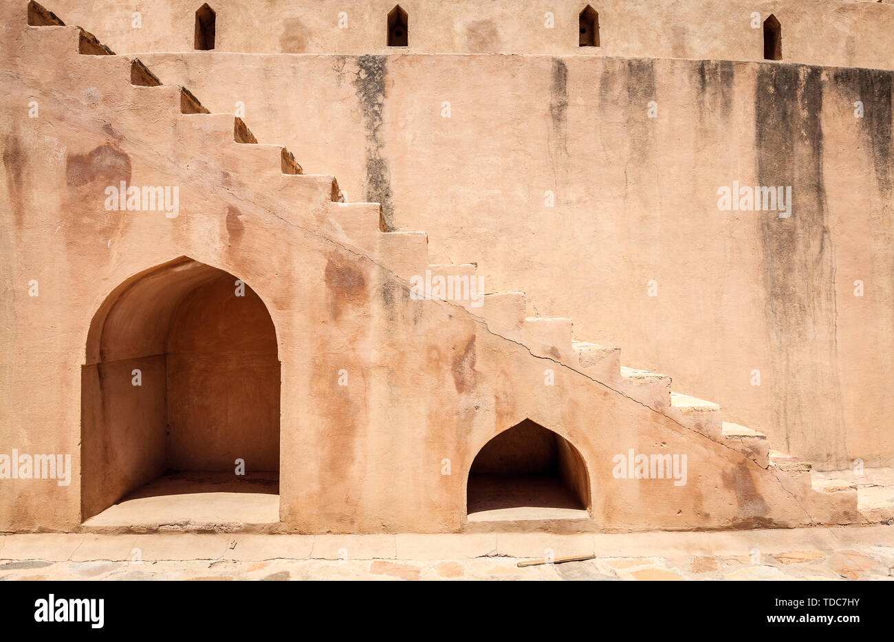 Wand Fragment von rustaq Fort in der Stadt Rustaq, Oman Stockfoto