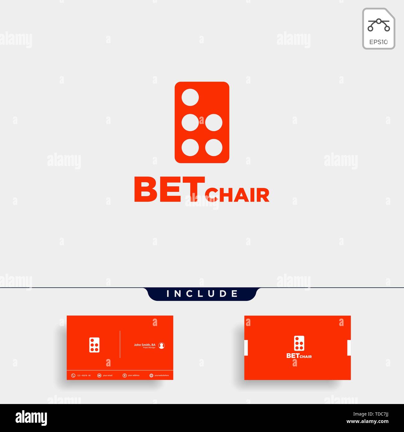 Domino Stuhl Logo Design Vektor icon Abbildung Stock Vektor