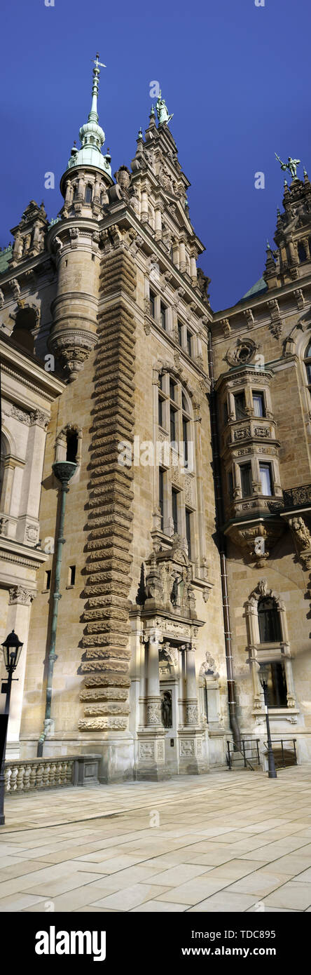 Rathaus im Neorenaissance-Stil, Hamburg, Deutschland Stockfoto