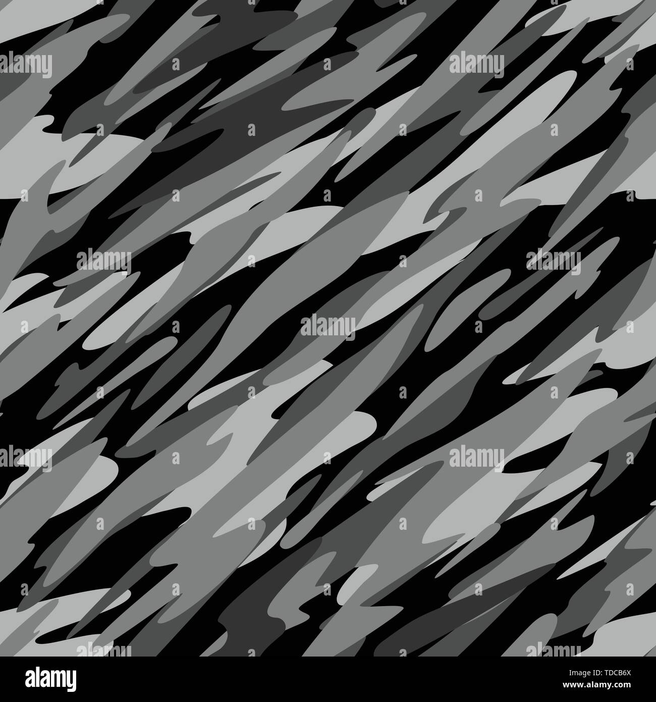 Schwarz, Weiß und Grau diagonale Striche abstrakte Nahtlose, Sich wiederholendes Muster Vector Illustration Stock Vektor
