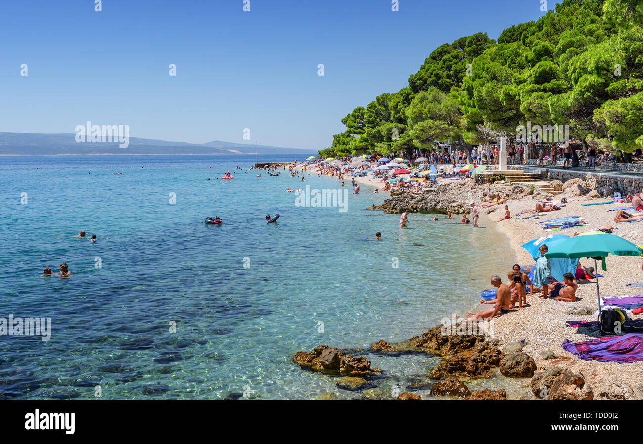 Adria Strand des Ferienortes Brela, Kroatien. Stockfoto