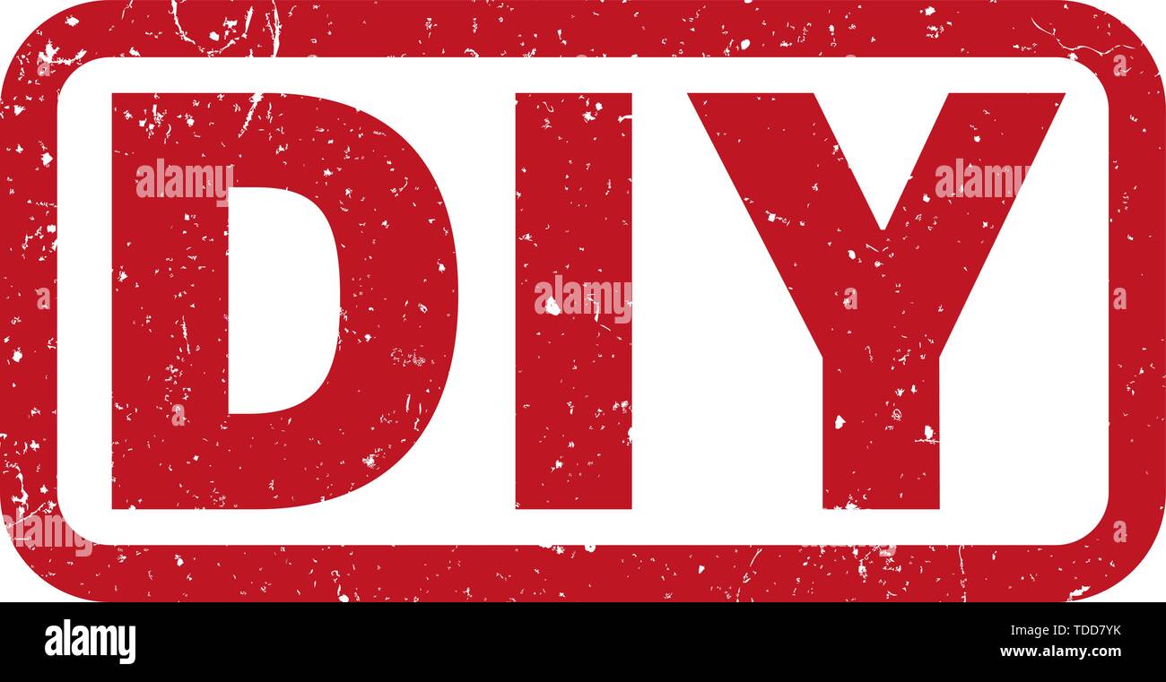 Red DIY do it yourself Stempel drucken Vector Illustration Stock Vektor