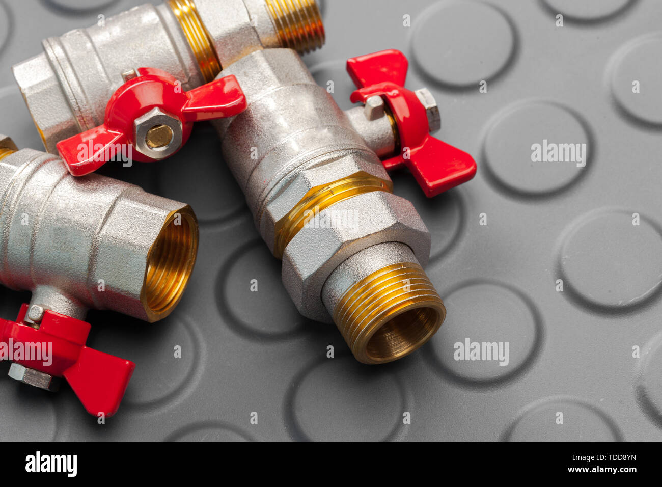 Werkzeuge und Materialien für sanitäre arbeiten Stockfoto