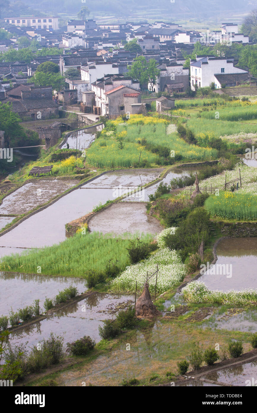 Rundgang durch das alte Dorf von Wuyuan, Provinz Jiangxi Stockfoto