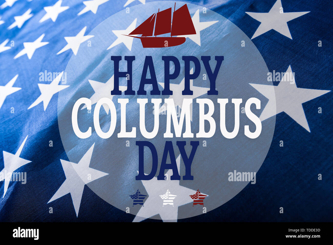 Happy Columbus Day Banner, amerikanischen patriotischen Hintergrund Stockfoto