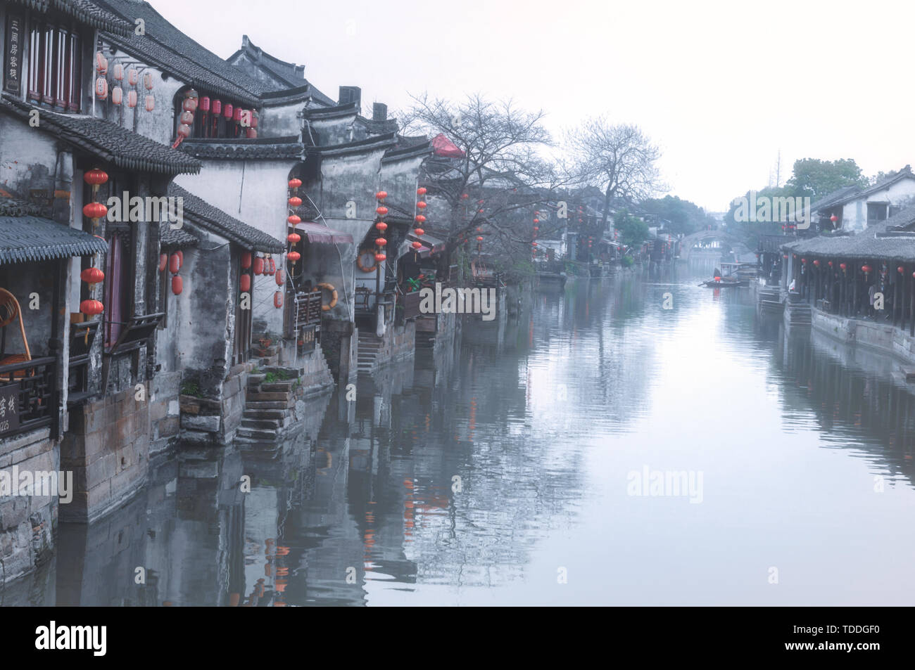 Im März 2017 in Zhoushan Alte Stadt, Jiaxing, Zhejiang Provinz fotografiert, Jiangnan hat einen einzigartigen Charme in den Smoky und Regen März Stockfoto