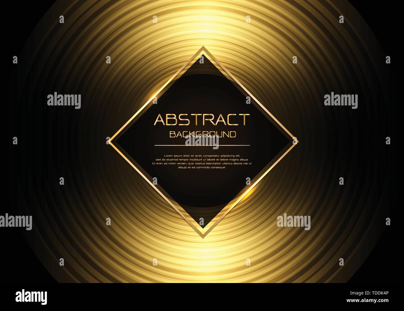 Abstract vector Luxus Gold Circle Muster auf Schwarz mit Diamond banner weißer Rahmen template Design moderne Hintergrund Abbildung. Stock Vektor