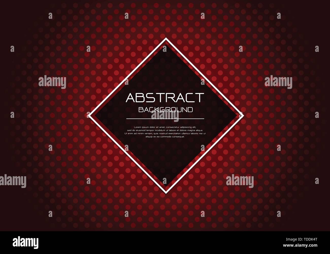 Abstract vector Luxus roter Kreis spot Muster auf dunklen mit Diamond banner weißer Rahmen template Design moderne Hintergrund Abbildung. Stock Vektor