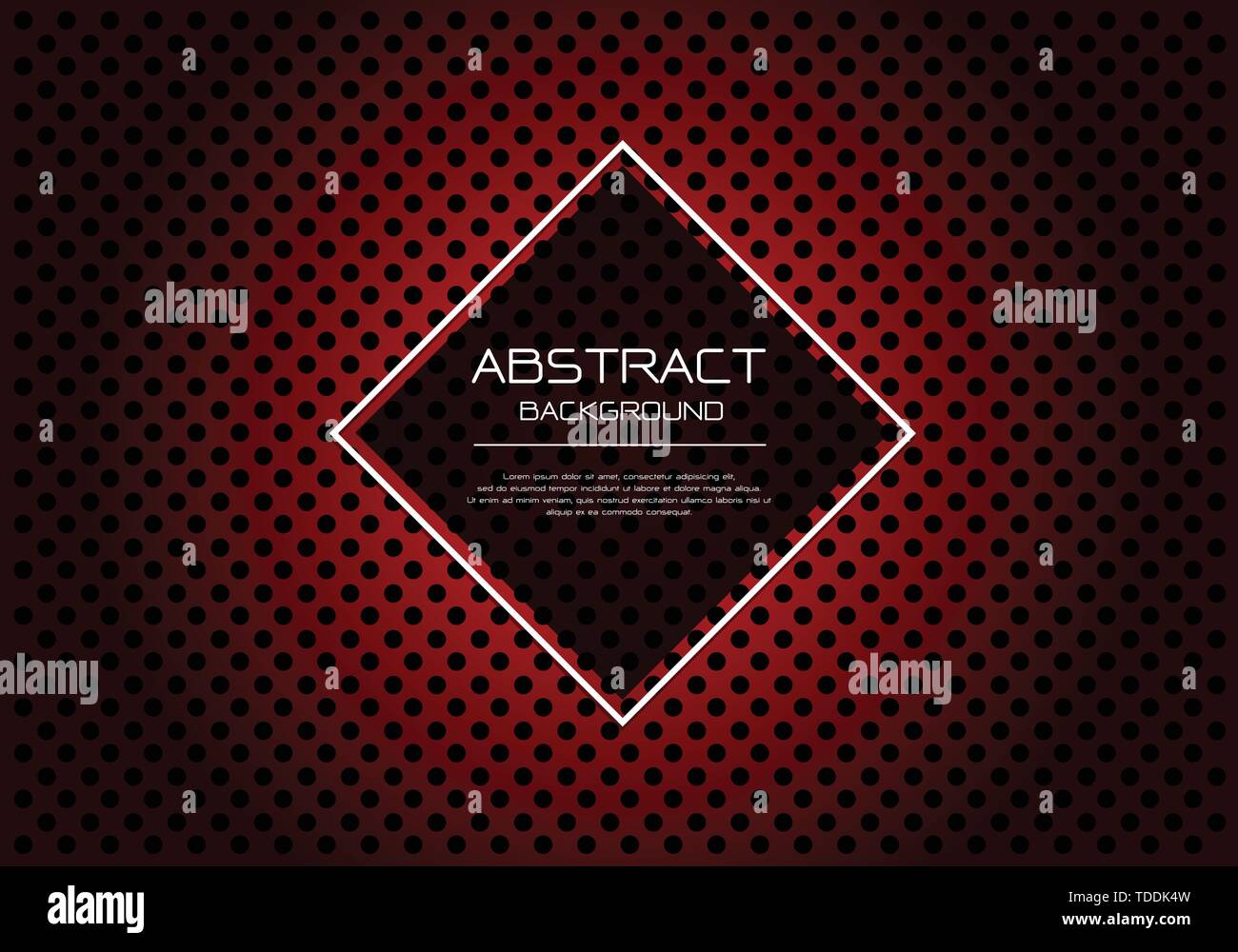 Abstract vector Luxus roter Kreis mesh Muster auf Schwarz mit Diamond banner weißer Rahmen template Design moderne Hintergrund Abbildung. Stock Vektor
