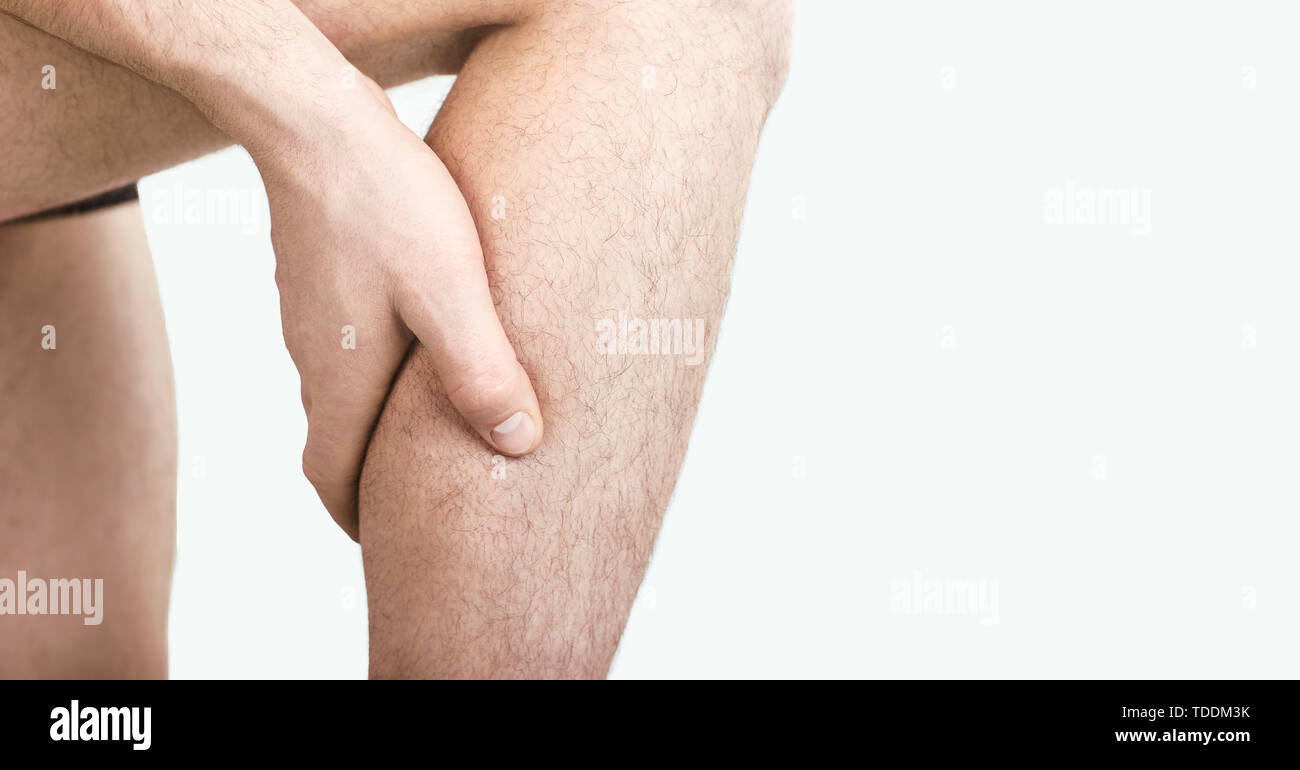 Shin Trauma, Schmerzen Crick. Stockfoto