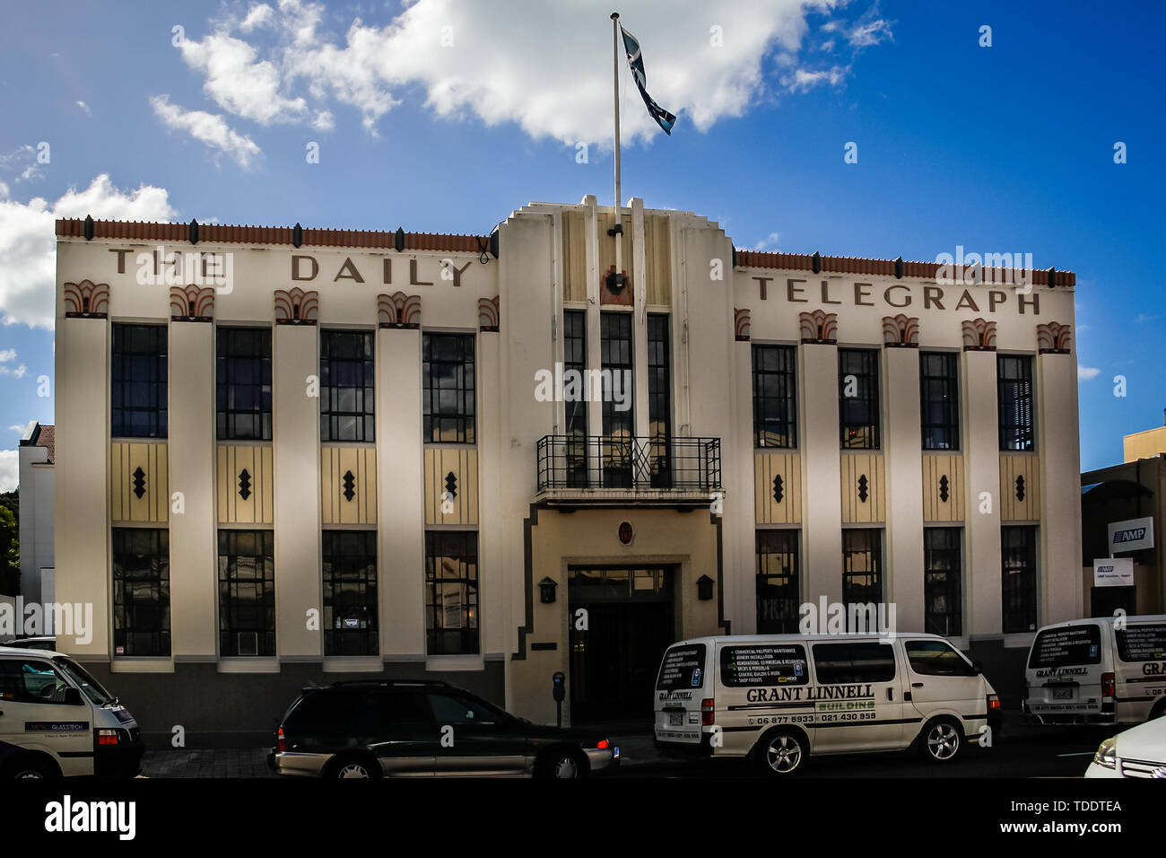 Historisches Art déco-Daily Telegraph Gebäude in Napier, Neuseeland am 1. März 2012 Stockfoto