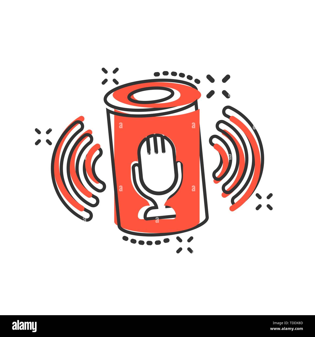 Voice Assistant Symbol im Comic-stil. Smart Home vektor Cartoon ...