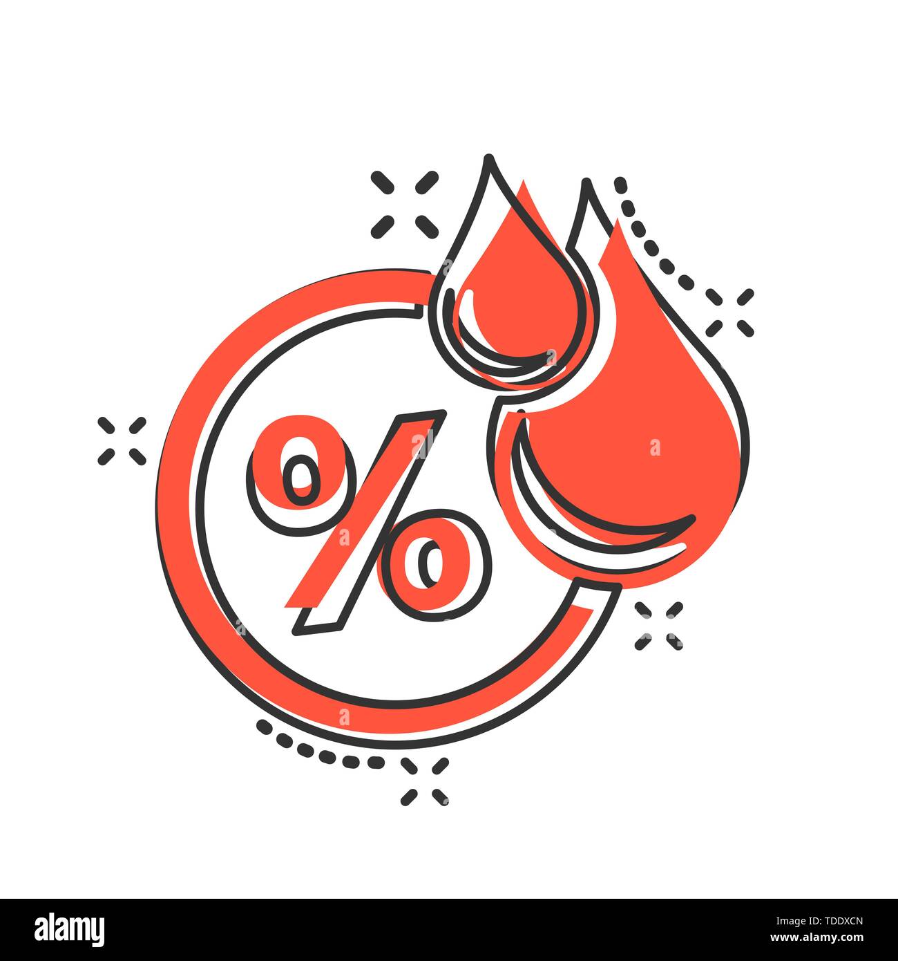 Luftfeuchtigkeit Symbol im Comic-stil. Klima vektor Cartoon Illustration auf weißem Hintergrund isoliert. Temperatur Prognose Geschäftskonzept splash Wirkung. Stock Vektor