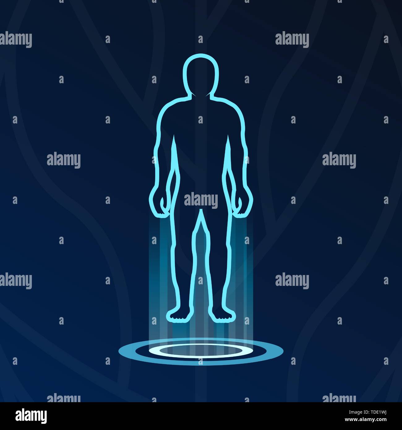 Medizinische hologramm Icons, menschliche Körper digital Symbol, Wissenschaft Zeichen, Armaturenbrett, Ui. Stock Vektor